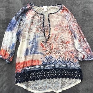 Chico’s boho long sleeve shirt